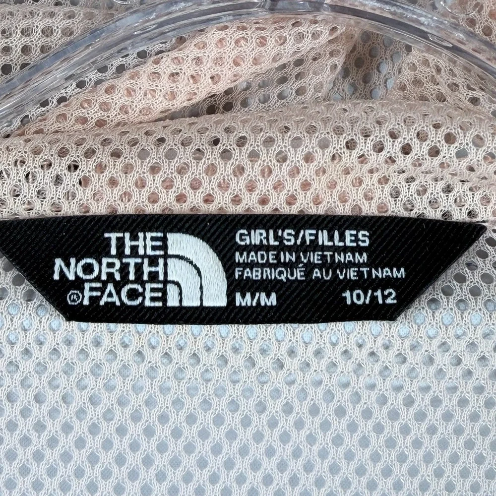 The North Face Dryvent Jacket Girls Medium 10-12 Gray Mesh Lined Hooded Full Zip
